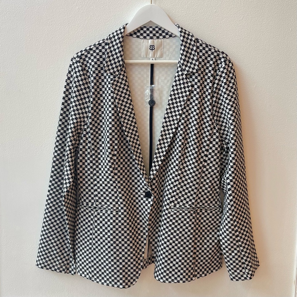 Betabrand Catstooth Transcendent Blazer Jacket Size XL Stretch Unlined NEW